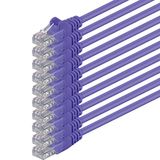 1aTTack.de 0,25 m CAT.6 CAT6 Ethernet LAN-netwerkkabel 1000 Mbit/s patchkabel - violet - 10 stuks