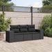 Maison Exclusive - Ensemble de jardin pour le jardin, composé de 3 pièces avec coussins, noir, en polyrotin