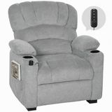 HOMCOM Power Recliner Chair-Polyester-96L x 90B x 105H cm-Grau