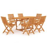 vidaXL Ensemble de jardin en teck 7 pièces