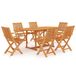 vidaXL 7-delige Teak Tuinset