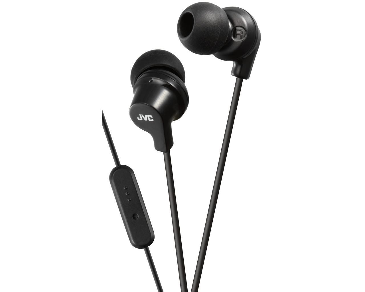 JVC HA-FR15-B-E Kleurrijke in-ear hoofdtelefoon met afstandsbediening en microfoon zwart