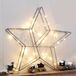 Spetebo Metalen kerstster in zilver met timer - 40 LED's / 30 cm