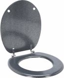 Bathroom Solutions Toiletbril-WCbril- MDF 18 inch zilver glitter
