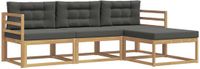 vidaXL - Buiten - bank - set - 4 - st - Wit - en - antracietkleurig - Polyester