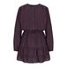 NoBell' Korte Jurk met Ruches - Donkerblauw/Donkerrood