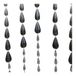 Rideau de porte avec perles - Noir - Design goutte - 90x200 cm - Séparateur de pièce élégant