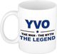 Bellatio Decorations Naam cadeau Yvo - The man, The myth the legend koffie mok / beker 300 ml