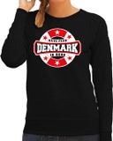 Bellatio Decorations Have fear Denmark is here sweater met sterren embleem in de kleuren van de Deense vlag - zwart - dames - Denemarken supporter / Deens elftal fan trui / EK / WK / kleding XXL