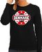 Bellatio Decorations Have fear Denmark is here sweater met sterren embleem in de kleuren van de Deense vlag - zwart - dames - Denemarken supporter / Deens elftal fan trui / EK / WK / kleding XXL