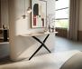 Edge Table console Edge Boot 140x40 cm Céramique Laminam® Travertino Bianco Crème-blanc Estelo Métal Noir