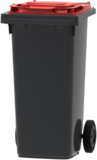 Vepa Bins Mini-rolcontainer - 120 liter - grijs/rood - VB 120000