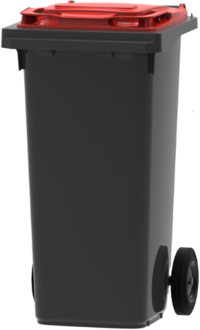 Vepa Bins Mini-rolcontainer - 120 liter - grijs/rood - VB 120000