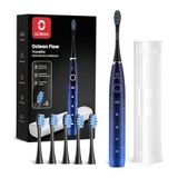 Oclean Sonic Electric Toothbrush TravelGo FlowSet, 180 Days Battery Life, 76000 VPM Motor, 5 Modes, Waterproof, USB C Rechargeable, 6 Replacement Heads & Travel Case, Eco-friendly Packaging, Blue
