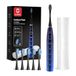 Oclean Sonic Electric Toothbrush TravelGo FlowSet, 180 Days Battery Life, 76000 VPM Motor, 5 Modes, Waterproof, USB C Rechargeable, 6 Replacement Heads & Travel Case, Eco-friendly Packaging, Blue