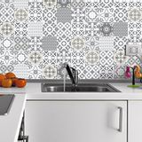 Karo-cement AZULEJOS muursticker - 20 x 20 cm - 60-delig