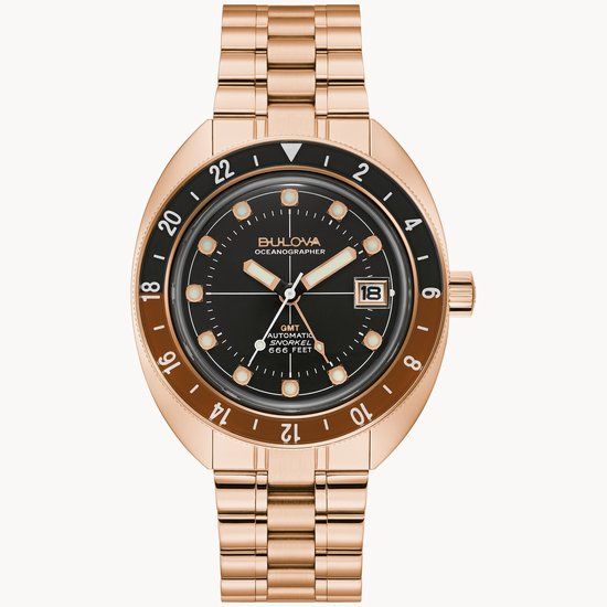 Bulova Oceanographer 97B215 Heren Horloge - 41mm - Staal - Rosé