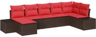 vidaXL Tuinbank Set Bruin en Rood