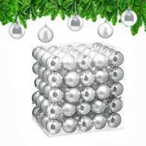 Merkloos / Sans marque Relaxdays kerstballen set van 100 - Ø 6 cm - glanzend - mat - kunststof - zilver