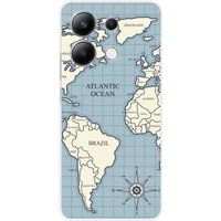 Xiaomi Redmi Note 13 4G Bedrukt siliconen hoesje Map vintage