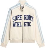 Superdry Athletic Essentials Applique Losse Zip Track Top Dames Turtledove Cream