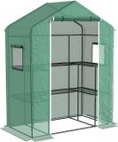 Outsunny Tuinkas Polyethyleen 140x73x190cm Groen