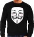 Bellatio Decorations Shoppartners Bv Vendetta masker - sweater - zwart - voor heren - verkleedkleding - V for Vendetta / Anonymous trui M