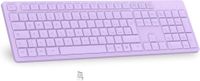 LeadsaiL Draadloos toetsenbord, volledig formaat, Italiaanse QWERTY-lay-out, ergonomische USB-lay-out, 2,4 GHz met cijferblok voor pc, laptop, Mac OS, MacBook Pro/Air, Windows Lavender