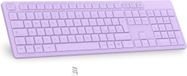 LeadsaiL Draadloos toetsenbord, volledig formaat, Italiaanse QWERTY-lay-out, ergonomische USB-lay-out, 2,4 GHz met cijferblok voor pc, laptop, Mac OS, MacBook Pro/Air, Windows Lavender