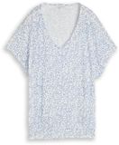Tom Tailor Crinkle T-shirt met patroon - Maat S - white small leaves design