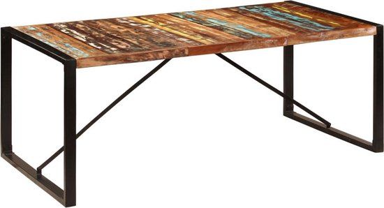 vidaXL Eettafel 200x100x75 cm massief gerecycled hout