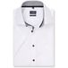 OLYMP Luxor modern fit chemise - manche courte - blanc (contraste noir) - Repassage facile - Tour de cou : 40 (taille UE : M)
