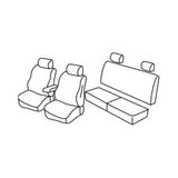 Set Superior Set Stoelhoezen - Beige - compatibel met Toyota Hilux Pick-Up (06/16>09/20)