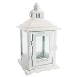 Witte decoratieve lantaarn van metaal 94103 tuindecoratie huis party uitrusting bruiloft