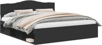 vidaXL Bedframe met hoofdeinde Zwart 180 x 200 cm Massief grenenhout