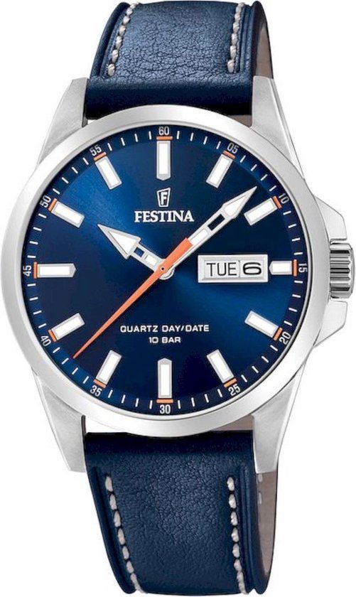 Festina F20358/3 Heren Horloge - Blauw - 41mm - Staal - Classic