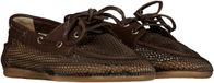 Posa - Schoenen Donkerbruin Posa Pw111 Loafers Donkerbruin Boat Loafer Mesh - Leather