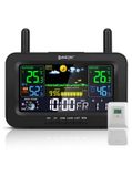 MalTec Funk-weerstation: Thermometer, barometer, draadloze externe weersensor, drukmeting, alarm