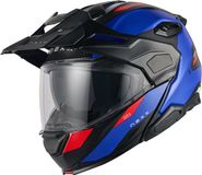 Nexx X.Lifecountry Terra Carbon Mat Blau Rood Systeemhelm