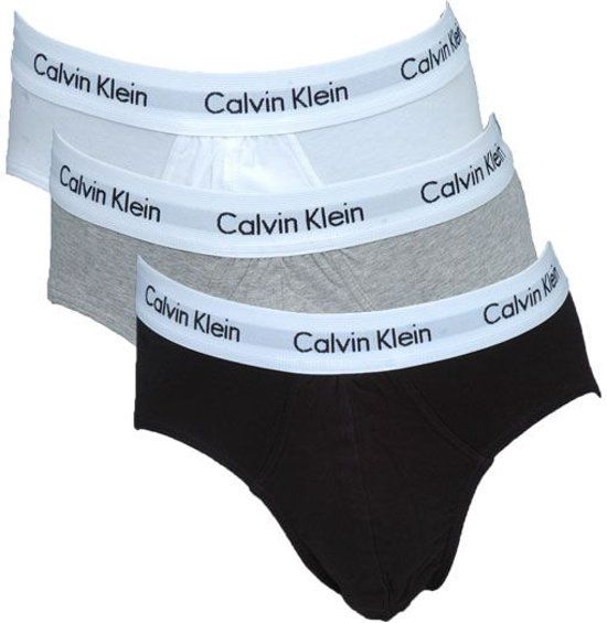 Calvin Klein 3-pack Slips Grijs / Wit / Zwart - S