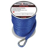 Extreme Max 3006.3478 BoatTector Solid Braid MFP Ankerlijn met vingerhoed - 1/2" x 100', koningsblauw