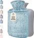 Qomfor Bouillotte avec housse extra douce et poche kangourou - Vert - 1,8 litre