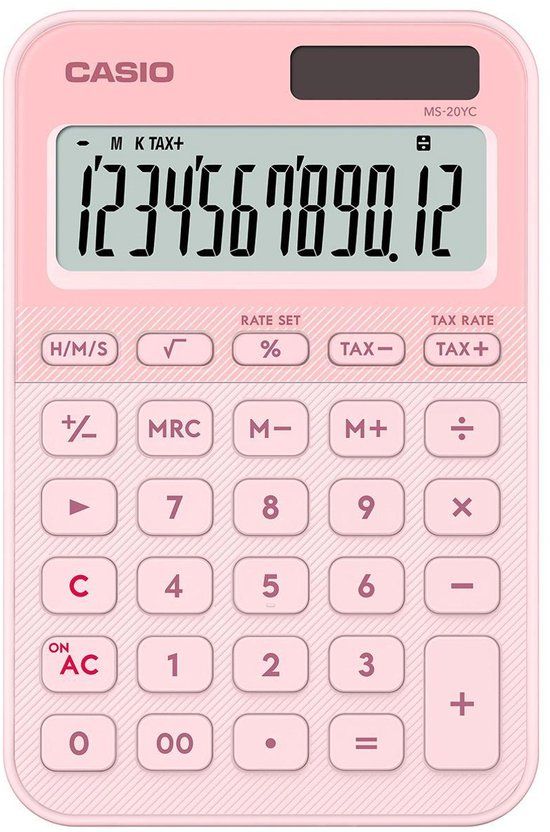 Casio Rekenmachine MS-20UC-PK Lichtroze