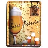 I&S/Les collections rétro Metalen bord met reliëf, 20 x 15 cm, bier