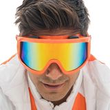 Chaks - Skibril in retro-look uit de jaren 80 en 90, après-ski | Feestbril voor festivals en feestjes, spiegelglazen met elastiek, retro kostuumaccessoire