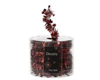 Decoris guirlande lametta xs étoile 3.5x700cm en plastique, couleur rouge