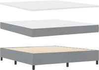 vidaXL Boxspring bed met hoofdeinde Lichtgrijs 180 x 200 cm Stof