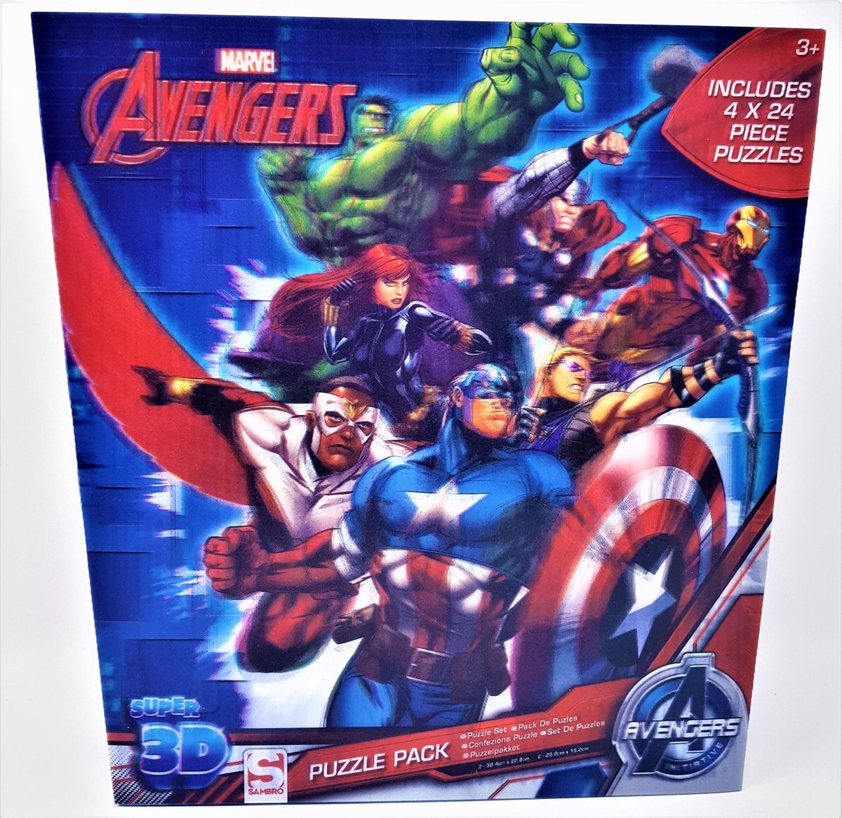 Marvel Avengers PUZZEL - 3D EFFECT PUZZELS - 4 PUZZELS VAN 24 STUKJES