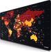 Non-branded Gaming mouse mat, 900 x 400 mm, large desk mat, precision and speed, rubber base, anti-slip, durable, water-repellent, world map, black-red