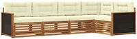 vidaXL - Hoek loungeset - 5 zitplekken - Polyester - Natuurlijk en crème